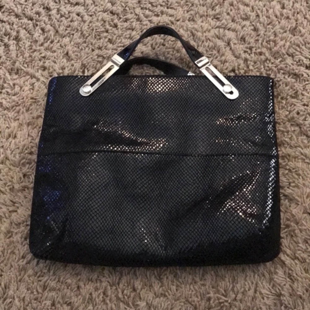 Due Fratelli Black Leather snakeskin Handbag